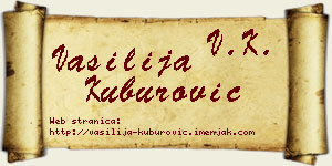 Vasilija Kuburović vizit kartica